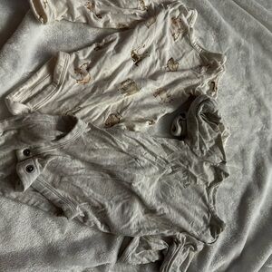 Carter's Cream and Gray Animal Print Bodysuits